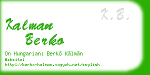 kalman berko business card