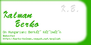 kalman berko business card